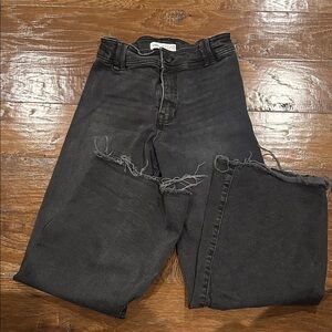 Zara Girls Black Adjustable Marine Jeans